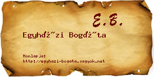 Egyházi Bogáta névjegykártya
